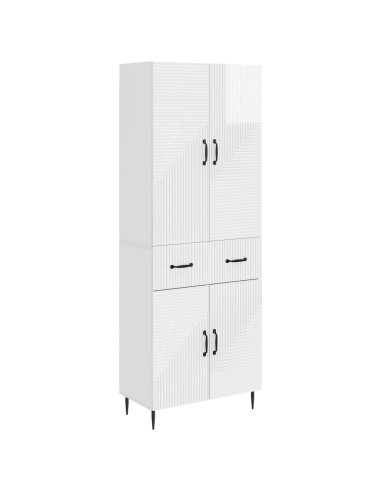 Set di armadi 2 pcs Bianco Lucido 66 x 34,5 x 89,5 cm