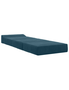Divano Letto Pieghevole Blu 200 x 70 x 15 cm Velluto 2