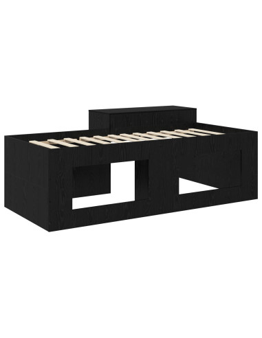 Letto alto per bambini con scrivania Nero 75 x 190 cm