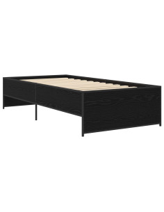 Struttura del letto Rovere Nero 80 x 200 cm 2