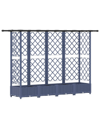 Letto Rialzato con Griglia e Tetto Grigio 202,5 x 40 x 123 cm