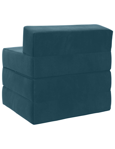 Divano Letto Pieghevole Blu 200 x 70 x 15 cm Velluto