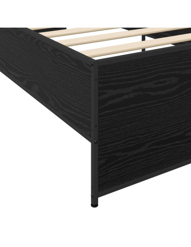 Struttura del letto Rovere Nero 80 x 200 cm