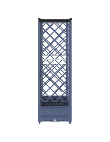 Letto Rialzato con Griglia e Tetto Grigio 202,5 x 40 x 123 cm