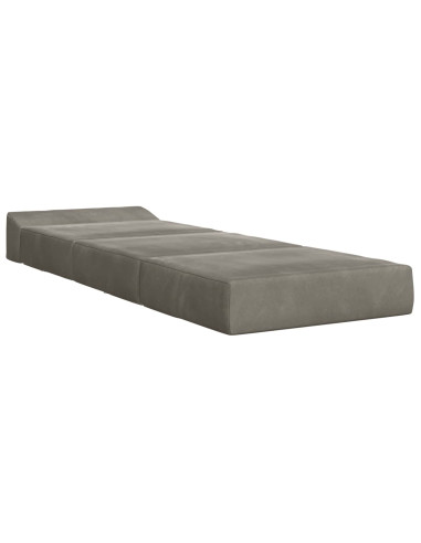 Divano Letto Pieghevole Grigio Chiaro 200 x 70 x 15 cm Velluto