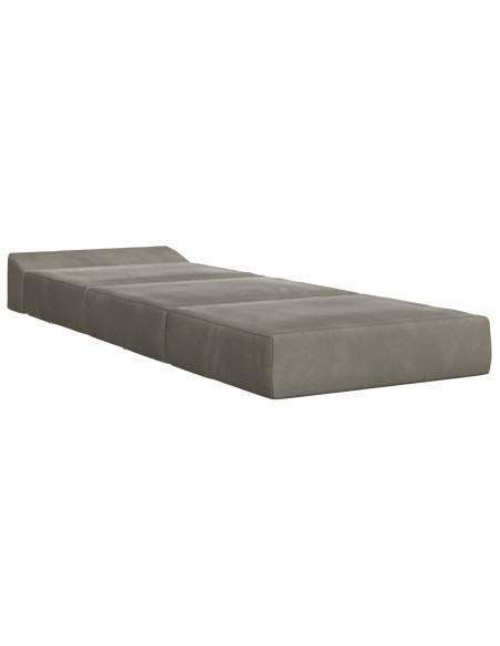 Divano Letto Pieghevole Grigio Chiaro 200 x 70 x 15 cm Velluto