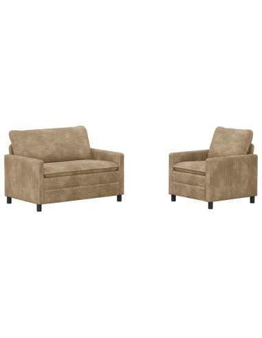 Set di divani 2 pcs Tortora Poliestere