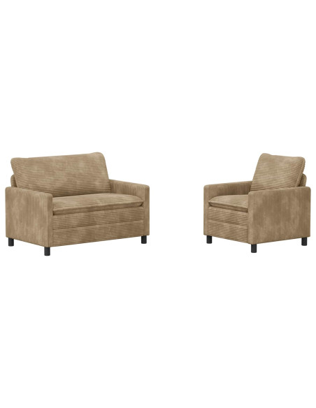 Set di divani 2 pcs Tortora Poliestere