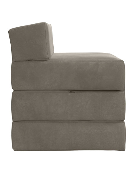 Divano Letto Pieghevole Grigio Chiaro 200 x 70 x 15 cm Velluto