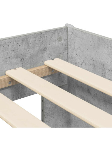 Letto alto per bambini con scrivania Grigio Cemento 75 x 190 cm