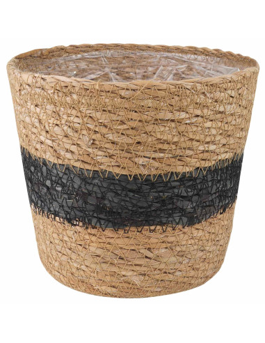 Cesti per piante in erba marina 3 pcs Naturale e Nero