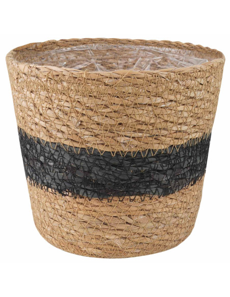 Cesti per piante in erba marina 3 pcs Naturale e Nero