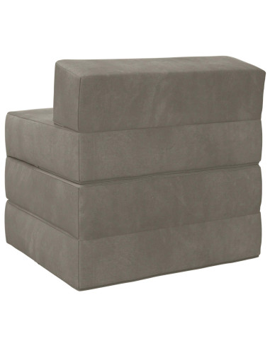 Divano Letto Pieghevole Grigio Chiaro 200 x 70 x 15 cm Velluto