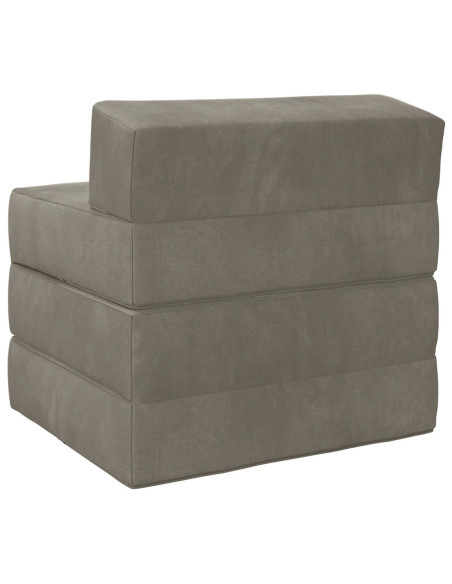 Divano Letto Pieghevole Grigio Chiaro 200 x 70 x 15 cm Velluto