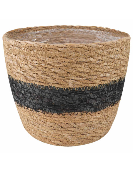 Cesti per piante in erba marina 3 pcs Naturale e Nero