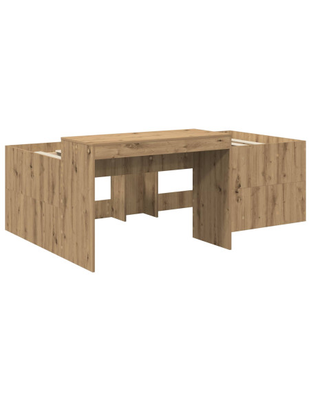 Letto alto per bambini con scrivania Rovere Artigianale