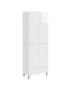 Set di armadi 2 pcs Bianco Lucido Legno ingegnerizzato