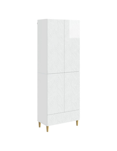 Set di armadi 2 pcs Bianco Lucido Legno ingegnerizzato