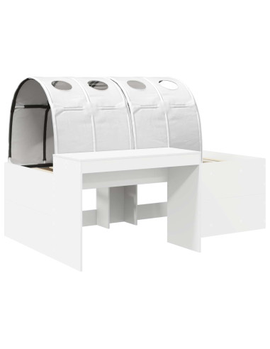 Letto con Tunnel 4 pcs Rovere Artigianale e Bianco