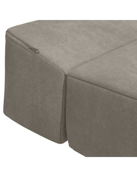 Divano Letto Pieghevole Grigio Chiaro 200 x 70 x 15 cm Velluto