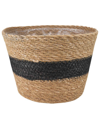 Cesti per piante in erba marina 3 pcs Naturale e Nero