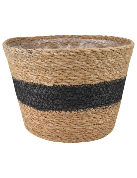 Cesti per piante in erba marina 3 pcs Naturale e Nero