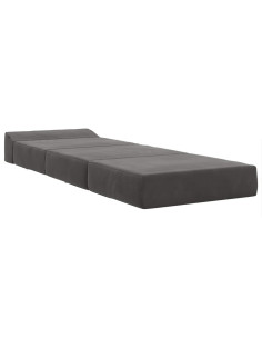 Divano Letto Pieghevole Grigio Scuro 200 x 70 x 15 cm Velluto 2