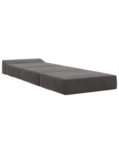 Divano Letto Pieghevole Grigio Scuro 200 x 70 x 15 cm Velluto