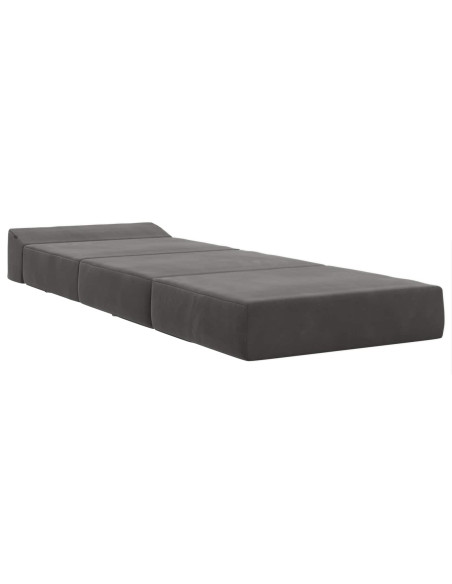 Divano Letto Pieghevole Grigio Scuro 200 x 70 x 15 cm Velluto