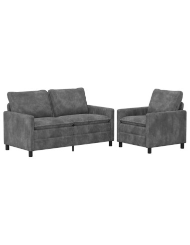 Set di divani 2 pcs Grigio Chiaro Poliestere