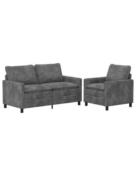 Set di divani 2 pcs Grigio Chiaro Poliestere