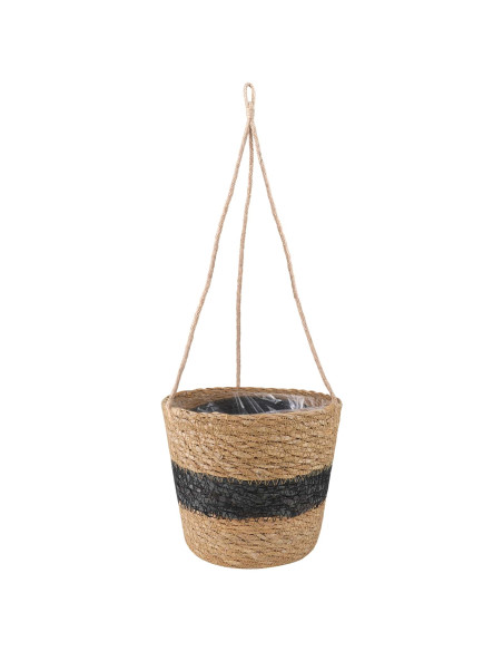 Cesti per piante in erba marina 3 pcs Naturale e Nero