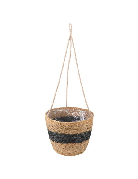 Cesti per piante in erba marina 3 pcs Naturale e Nero