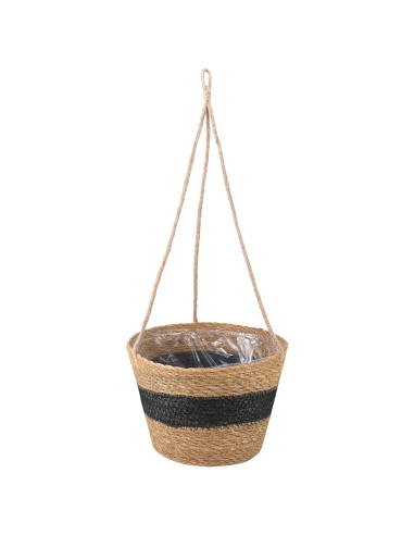 Cesti per piante in erba marina 3 pcs Naturale e Nero