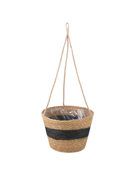 Cesti per piante in erba marina 3 pcs Naturale e Nero