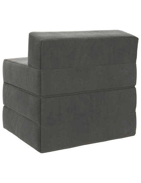 Divano Letto Pieghevole Grigio Scuro 200 x 70 x 15 cm Velluto