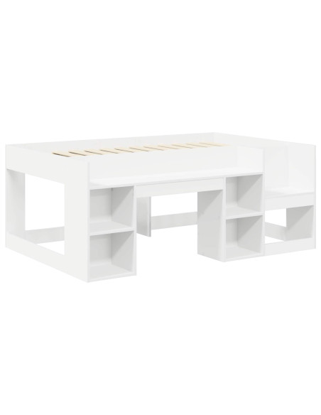 Letto con Tunnel 4 pcs Bianco e Rosa Legno ingegnerizzato