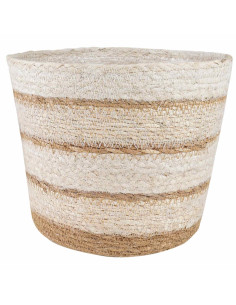 Cesti per piante in erba marina 3 pcs Naturale, Bianco e Beige 2