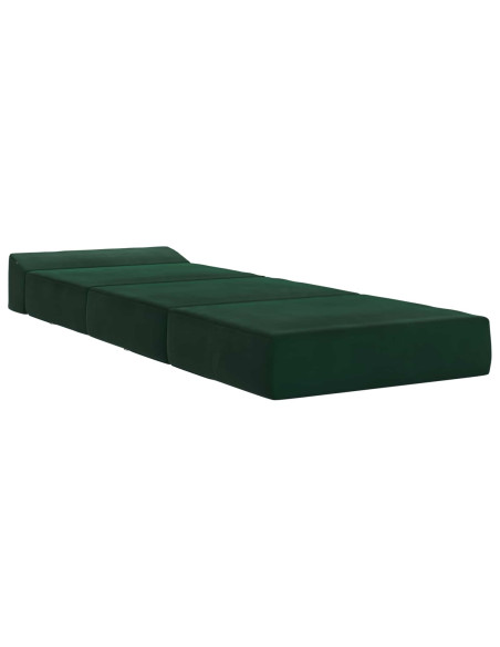 Divano Letto Pieghevole Verde Scuro 200 x 70 x 15 cm Velluto