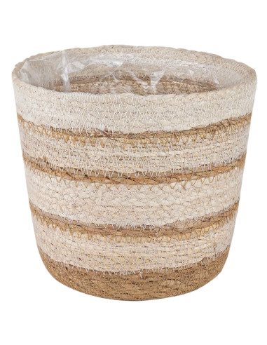 Cesti per piante in erba marina 3 pcs Naturale, Bianco e Beige