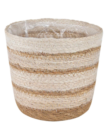 Cesti per piante in erba marina 3 pcs Naturale, Bianco e Beige