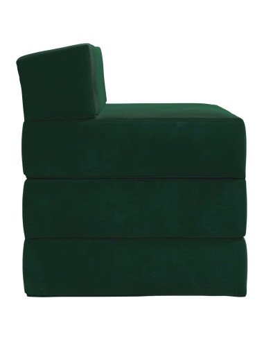 Divano Letto Pieghevole Verde Scuro 200 x 70 x 15 cm Velluto