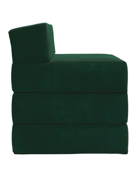 Divano Letto Pieghevole Verde Scuro 200 x 70 x 15 cm Velluto