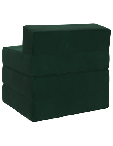 Divano Letto Pieghevole Verde Scuro 200 x 70 x 15 cm Velluto