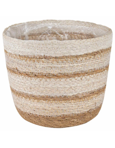 Cesti per piante in erba marina 3 pcs Naturale, Bianco e Beige