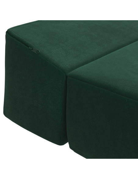 Divano Letto Pieghevole Verde Scuro 200 x 70 x 15 cm Velluto