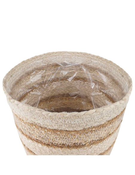 Cesti per piante in erba marina 3 pcs Naturale, Bianco e Beige