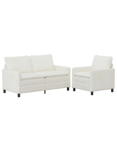 Set di divani 2 pcs Crema Poliestere 2