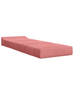 Divano Letto Pieghevole Rosa 200 x 70 x 15 cm Velluto 2