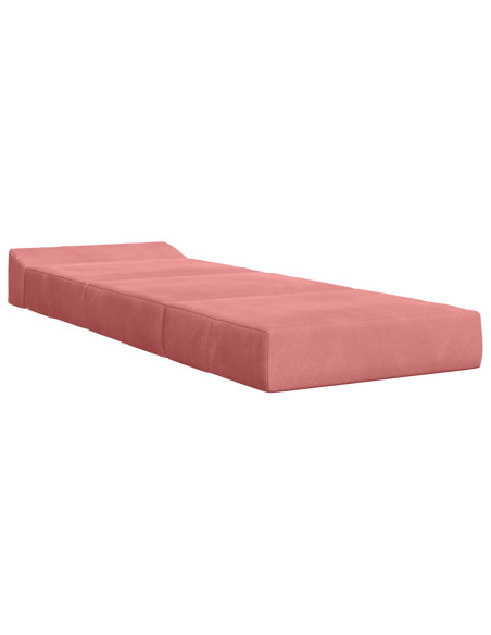Divano Letto Pieghevole Rosa 200 x 70 x 15 cm Velluto